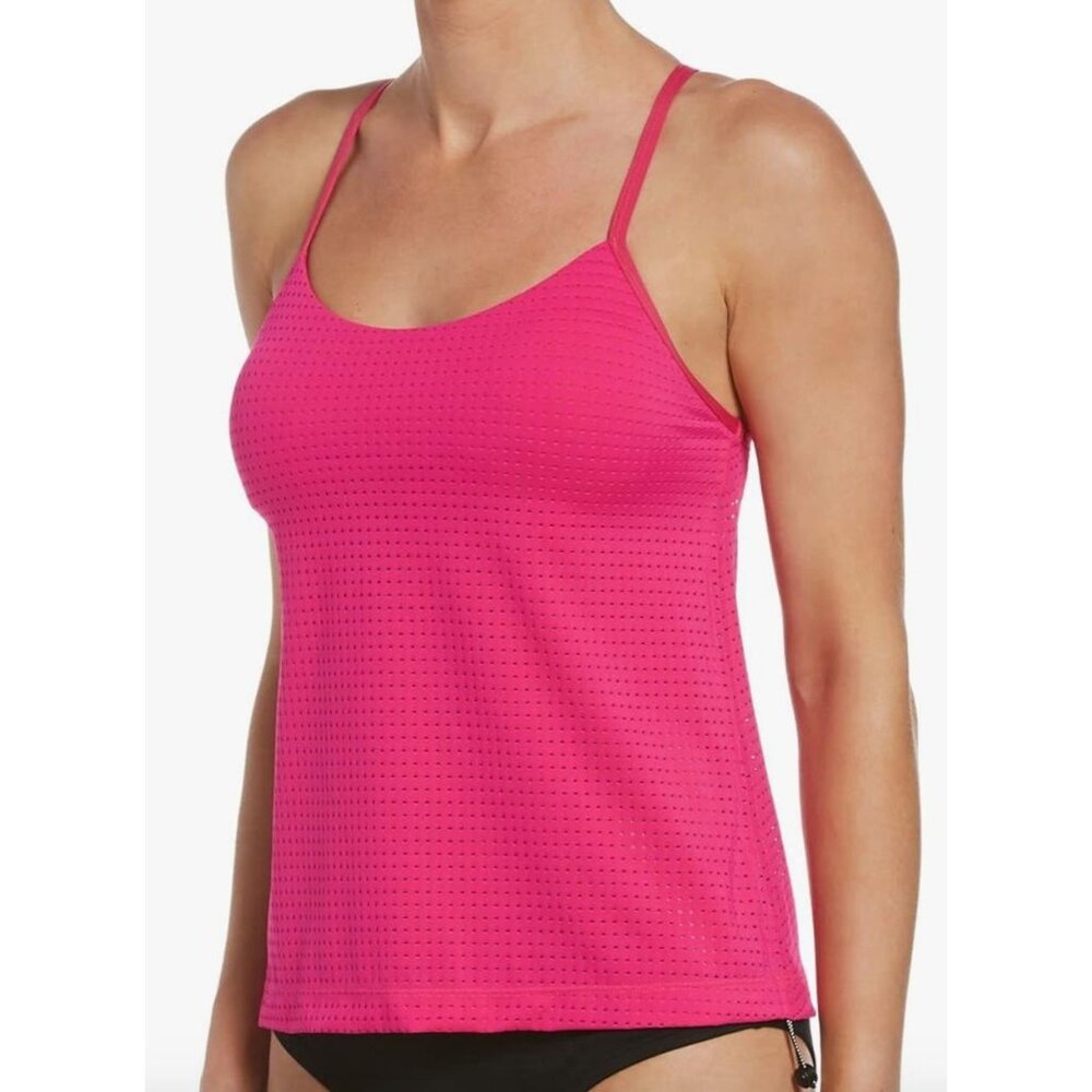 NIKE SWIM layered tankini top in pink size S